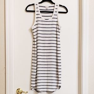 Black and white striped casual dress